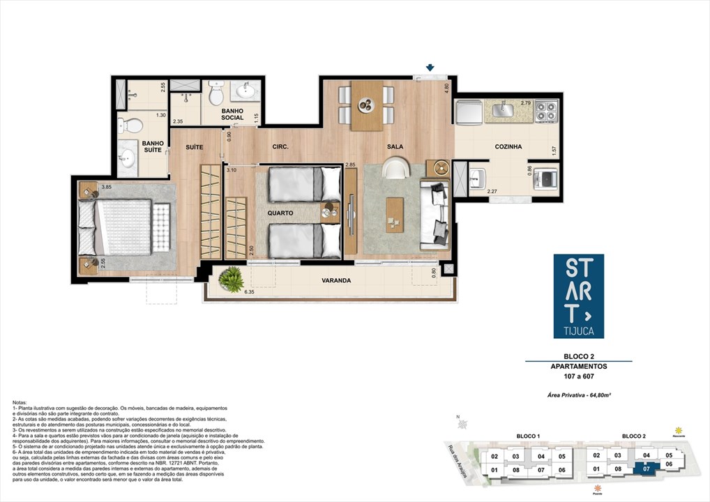 PLANTA TIPO | BLOCO 02, COLUNA 07 | Start Tijuca – Tijuca - Rio de Janeiro - Rio de Janeiro PLANTA TIPO | BLOCO 02, COLUNA 07 | Start Tijuca – Apartamento na Tijuca - Rio de Janeiro - Rio de Janeiro